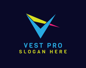 Sharp Colorful V logo design