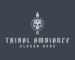 Tribal Skull Arrow logo