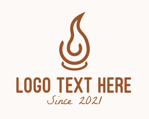 Brown Candle Flame logo