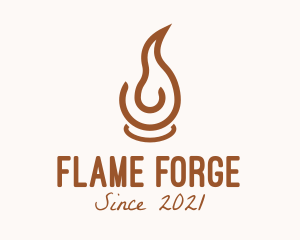 Brown Candle Flame logo design