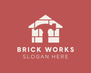 Home Brick Hammer logo design