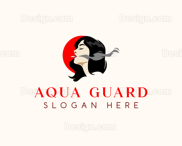 Adult Woman Smoking Logo