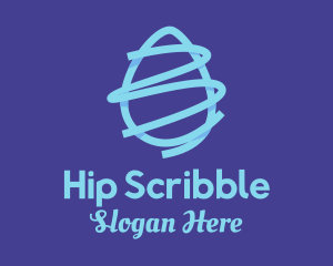 Blue Egg Scribble logo design