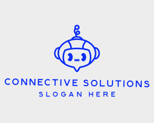 Communication Robot Android logo design