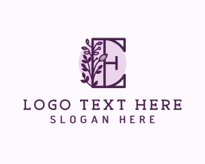 Purple Floral Letter E logo