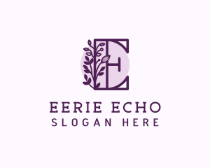 Purple Floral Letter E logo design