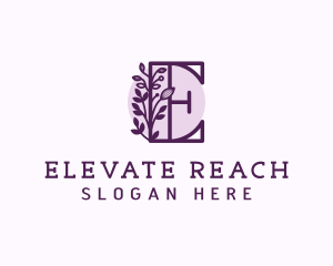 Purple Floral Letter E logo design