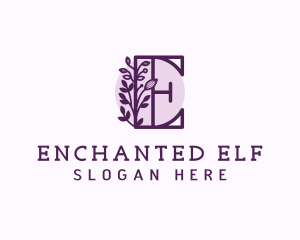 Purple Floral Letter E logo design