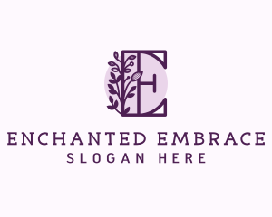 Purple Floral Letter E logo design