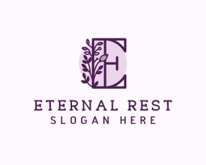 Purple Floral Letter E logo design