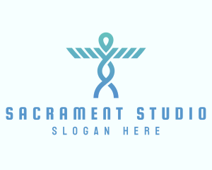 Gradient Abstract Human Letter T logo