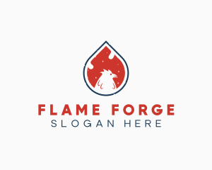 Flame Chicken Barbecue logo design