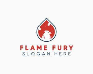 Flame Chicken Barbecue logo design