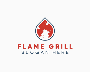 Flame Chicken Barbecue logo design