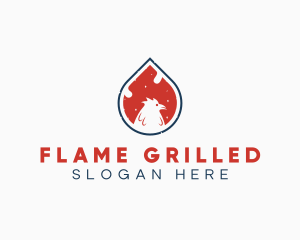 Flame Chicken Barbecue logo design