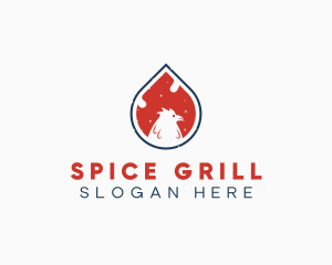 Flame Chicken Barbecue logo design