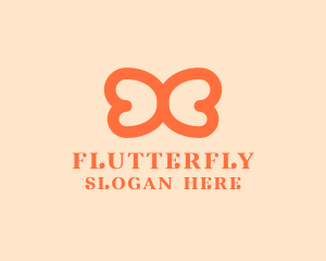 Minimalist Wings Butterfly logo design