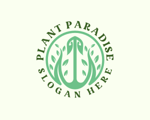 Shovel Plant Gardening logo design