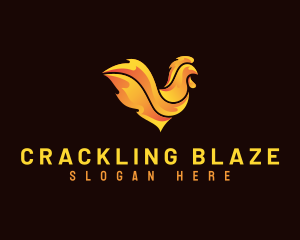 Flaming Chicken Roast logo design