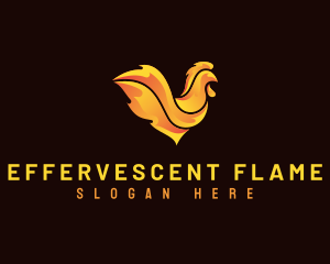 Flaming Chicken Roast logo design