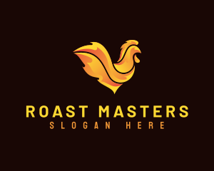 Flaming Chicken Roast logo design