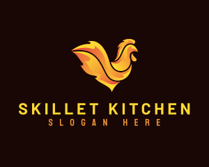 Flaming Chicken Roast logo design