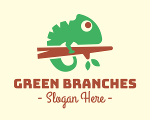 Cute Chameleon Branch logo design