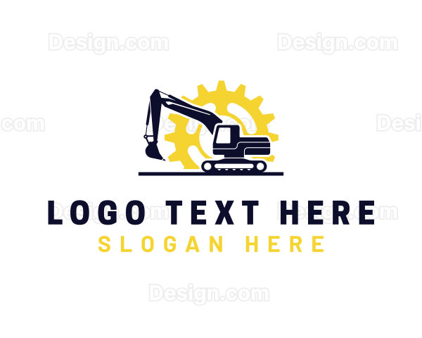 Gear Excavator Contractor Logo