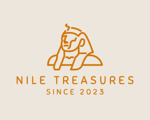 Pharaoh Egyptian Statue  logo design