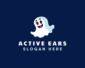 Cute Ghost Halloween logo design