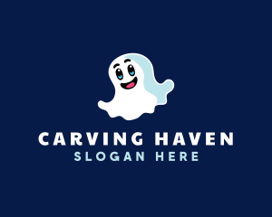 Cute Ghost Halloween logo design