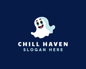 Cute Ghost Halloween logo design