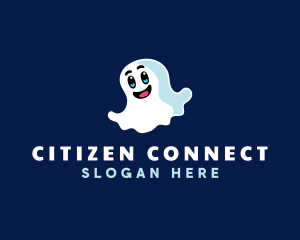 Cute Ghost Halloween logo design