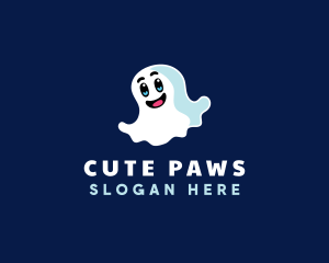 Cute Ghost Halloween logo design