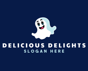 Cute Ghost Halloween logo design