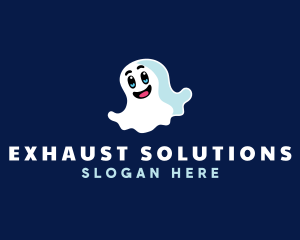 Cute Ghost Halloween logo design