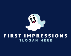 Cute Ghost Halloween logo design