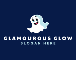 Cute Ghost Halloween logo design