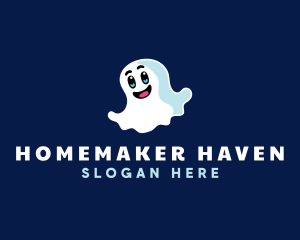 Cute Ghost Halloween logo design