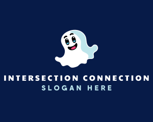 Cute Ghost Halloween logo design