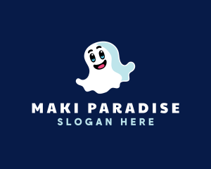 Cute Ghost Halloween logo design