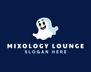 Cute Ghost Halloween logo design