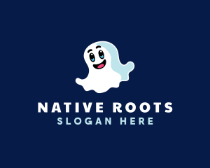 Cute Ghost Halloween logo design