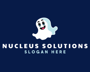 Cute Ghost Halloween logo design