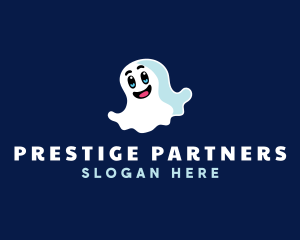 Cute Ghost Halloween logo design