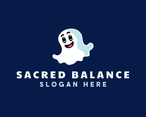 Cute Ghost Halloween logo design