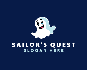 Cute Ghost Halloween logo design