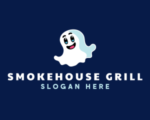 Cute Ghost Halloween logo design