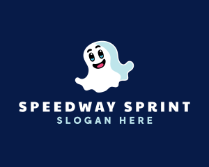 Cute Ghost Halloween logo design