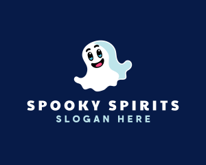 Cute Ghost Halloween logo design